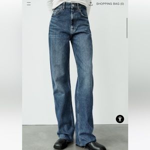 Zara TRF High Rise Wide Leg Jeans